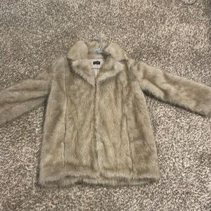 Fate Tan Teddy Jacket Plush Faux Fur